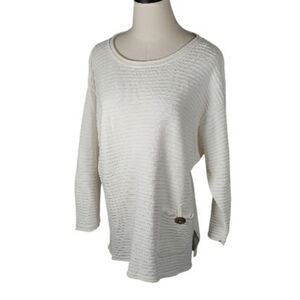 Lulu-B Ribbed Knit Rolled Neck Lagenlook Tunic Sweater Top Minimalist Capsule XL